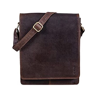 LEABAGS London Schoudertas 13 inch echt leer vintage look schoudertas (L x B x H) ca. 26 x 8 x 31 cm, koe zadel paard L LEABAGS London Schoudertas 13 inch echt leer vintage look schoudertas (L x B x H) ca. 26 x 8 x 31 cm, koe zadel paard L