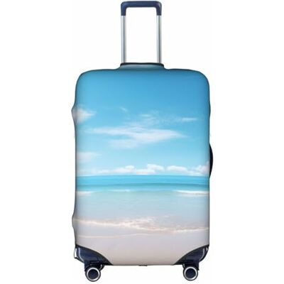 YKJJFVZ Housse de voyage imprimée belle vue sur la mer pour les voyages, housse élégante et protectrice pour bagages, Blanc, Medium YKJJFVZ Housse de voyage imprimée belle vue sur la mer pour les voyages, housse élégante et protectrice pour bagages, Blanc, Medium