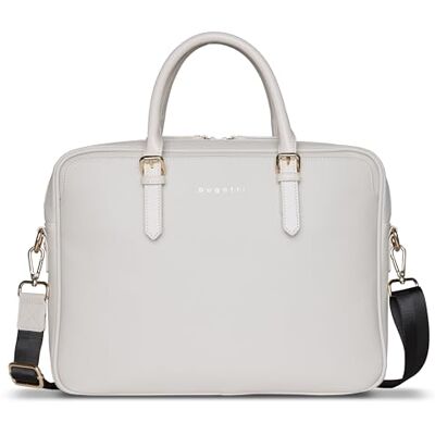 bugatti Ella 15 inch zakelijke tas van kunstleer in saffiano-look met laptopvak, beige 38 cm bugatti Ella 15 inch zakelijke tas van kunstleer in saffiano-look met laptopvak, beige 38 cm