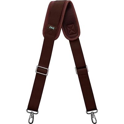 ZINZ Schoudertas, reservetas voor schoudertas, verstelbaar en gevoerd, 57 inch, voor tas met D-ring (bruin, 145 cm) 57" ZINZ Schoudertas, reservetas voor schoudertas, verstelbaar en gevoerd, 57 inch, voor tas met D-ring (bruin, 145 cm) 57"