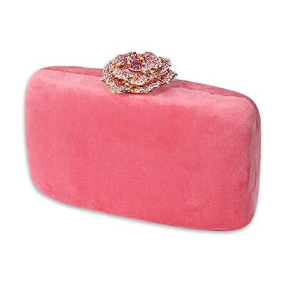 CORIOS Fluwelen clutch voor dames, avondtas met fonkelende strass-steentjes, elegante schoudertas voor bruiloft, banket, feest, Roze, L, Koppeling CORIOS Fluwelen clutch voor dames, avondtas met fonkelende strass-steentjes, elegante schoudertas voor bruiloft, banket, feest, Roze, L, Koppeling