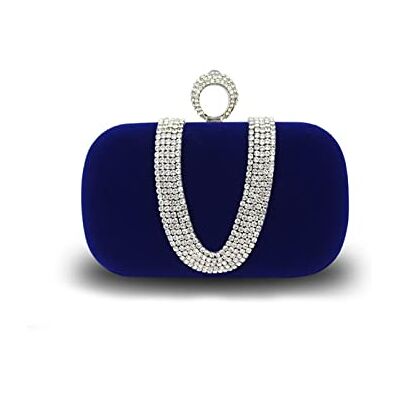 CORIOS Avondtas voor dames, strass-tas, handgemaakt, fluweel, clutch, schoudertassen, bruid, tassen, elegant, portemonnee voor ceremonie, bruiloft, cocktail, feest, Blauw, L, klassiek CORIOS Avondtas voor dames, strass-tas, handgemaakt, fluweel, clutch, schoudertassen, bruid, tassen, elegant, portemonnee voor ceremonie, bruiloft, cocktail, feest, Blauw, L, klassiek