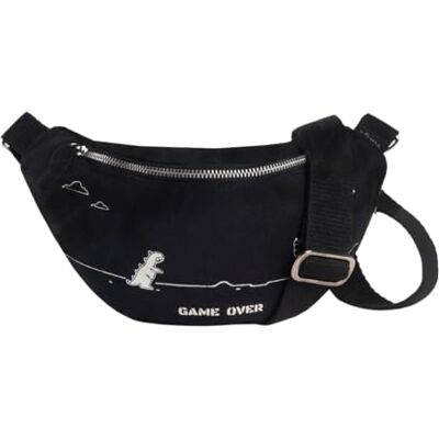 Eco Right Ecoright Heuptas voor dames, canvas schoudertas voor heren en heuptas voor dames, voor wandelen, hardlopen, sport, reizen, Game Over, heuptas van katoen met verstelbare riem, Game Over, Heuptas van Eco Right Ecoright Heuptas voor dames, canvas schoudertas voor heren en heuptas voor dames, voor wandelen, hardlopen, sport, reizen, Game Over, heuptas van katoen met verstelbare riem, Game Over, Heuptas van