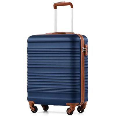 Coolife Handbagage 55 x 35 x 20 cm voor luchtvaartmaatschappijen Ryanair lichte handbagage met TSA-slot en 4 zwenkwielen, Blauw-bruin, Klassiek Coolife Handbagage 55 x 35 x 20 cm voor luchtvaartmaatschappijen Ryanair lichte handbagage met TSA-slot en 4 zwenkwielen, Blauw-bruin, Klassiek
