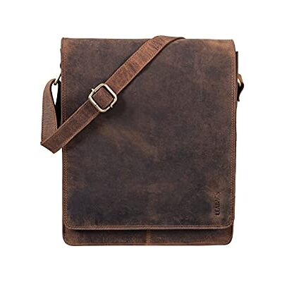 LEABAGS London Schoudertas 13 inch echt leer vintage look schoudertas (L x B x H) ca. 26 x 8 x 31 cm, Cow Dark Brown Hunter Eén maat LEABAGS London Schoudertas 13 inch echt leer vintage look schoudertas (L x B x H) ca. 26 x 8 x 31 cm, Cow Dark Brown Hunter Eén maat