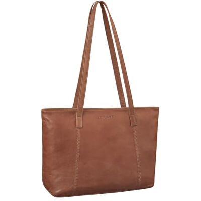 STILORD "Tina" shopper dames grote lederen tote shopper tas schoudertas dames vintage handtas dames echt leer voor werk kleur: zwart, Mokka donkerbruin, M, Schoudertas STILORD "Tina" shopper dames grote lederen tote shopper tas schoudertas dames vintage handtas dames echt leer voor werk kleur: zwart, Mokka donkerbruin, M, Schoudertas