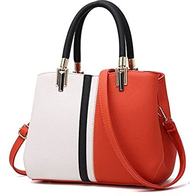 FANDARE Elegante handtas voor dames, schoudertas, PU-leer, waterdicht, schooltas, voor winkelen, feest, reizen, schoudertas, oranje, L FANDARE Elegante handtas voor dames, schoudertas, PU-leer, waterdicht, schooltas, voor winkelen, feest, reizen, schoudertas, oranje, L
