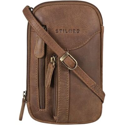 STILORD 'Lane' 3-in-1 draagbare tas, schoudertas, leer, riemtas, polstas, vintage, crossbody bag, kleine crossbody tas, telephpne, echt leer, middenbruin, S, schooltas, Medium bruin, Schooltas STILORD 'Lane' 3-in-1 draagbare tas, schoudertas, leer, riemtas, polstas, vintage, crossbody bag, kleine crossbody tas, telephpne, echt leer, middenbruin, S, schooltas, Medium bruin, Schooltas