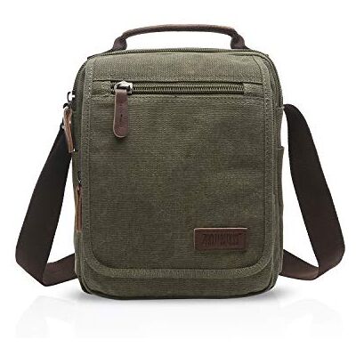 FANDARE Retro Schoudertas Canvas Schoudertas Messenger Tas Mannen Vrouwen voor Werk en School Reizen Boodschapper Tas Schoudertassen voor 9.7 Inch Tablet, Leger Groen, L, Schoudertas FANDARE Retro Schoudertas Canvas Schoudertas Messenger Tas Mannen Vrouwen voor Werk en School Reizen Boodschapper Tas Schoudertassen voor 9.7 Inch Tablet, Leger Groen, L, Schoudertas