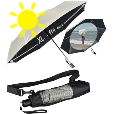 iX-brella XXL zakparaplu met schoudertas, Stone-black UV- en hittebescherming, Zakparaplu XXL iX-brella XXL zakparaplu met schoudertas, Stone-black UV- en hittebescherming, Zakparaplu XXL