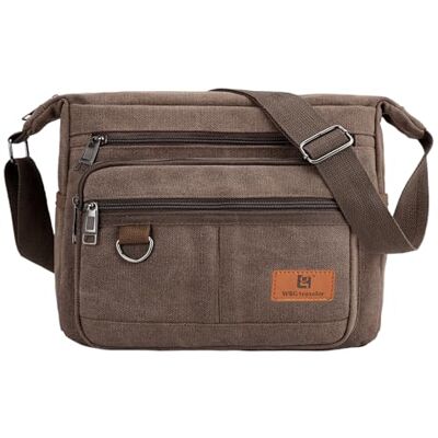 W&G traveler Rfid Schoudertas met waterfleshouder, handtas voor 13 inch laptop, schoudertas met geïntegreerde portemonnee en telefoonvak, meerdere vakken, 13 inches W&G traveler Rfid Schoudertas met waterfleshouder, handtas voor 13 inch laptop, schoudertas met geïntegreerde portemonnee en telefoonvak, meerdere vakken, 13 inches