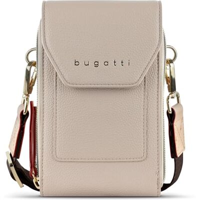 bugatti Ella Schouderportemonnee voor dames met smartphonevak, portemonnee van kunstleer, beige Eén maat bugatti Ella Schouderportemonnee voor dames met smartphonevak, portemonnee van kunstleer, beige Eén maat