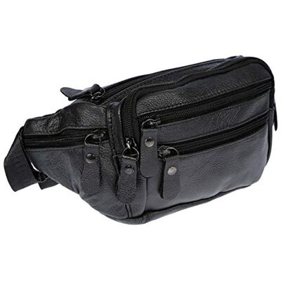 Christian Wippermann Heuptas van leer voor dames en heren, zwart/bruin, zwart, 24 x 12 x 6-8 cm, schoudertas Christian Wippermann Heuptas van leer voor dames en heren, zwart/bruin, zwart, 24 x 12 x 6-8 cm, schoudertas