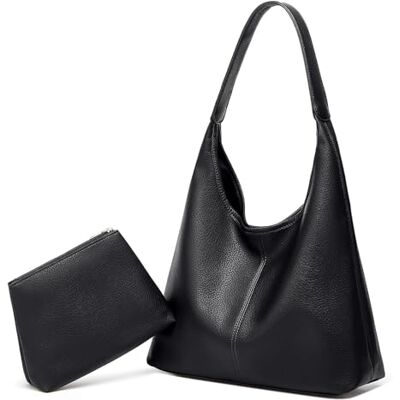 Skyearman Tote Bag van PU-leer, draagtas voor dames, grote capaciteit, schoudertassen en schoudertassen, zwart M Skyearman Tote Bag van PU-leer, draagtas voor dames, grote capaciteit, schoudertassen en schoudertassen, zwart M