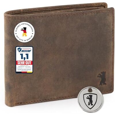 Berliner Bags Lederen herenportemonnee met RFID-bescherming en muntvak, Espress., Vintage Berliner Bags Lederen herenportemonnee met RFID-bescherming en muntvak, Espress., Vintage