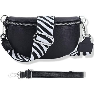 Blade Heuptas voor dames van echt leer, elegante heuptas voor dames met 2 afneembare en verstelbare riemen met patroon en leer, schoudertas voor dames, borsttas Blade Heuptas voor dames van echt leer, elegante heuptas voor dames met 2 afneembare en verstelbare riemen met patroon en leer, schoudertas voor dames, borsttas