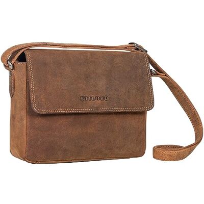 STILORD "Denisse" Schoudertas voor dames, leer, handtas, dames, schouderriem, vintage, leren tas voor dames, voor elke dag, crossbody tas, kleur: bergamo, bruin, Bergamo bruin, M, Schoudertas STILORD "Denisse" Schoudertas voor dames, leer, handtas, dames, schouderriem, vintage, leren tas voor dames, voor elke dag, crossbody tas, kleur: bergamo, bruin, Bergamo bruin, M, Schoudertas