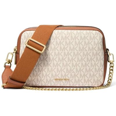 Michael Kors Bryant Schoudertas voor dames, met dubbele ritssluiting en ketting, één maat, vanille/Accrn, één maat Eén maat Michael Kors Bryant Schoudertas voor dames, met dubbele ritssluiting en ketting, één maat, vanille/Accrn, één maat Eén maat