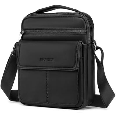 SPAHER Herentas, leer, schoudertas, grote schoudertas voor heren, zakelijke tassen, handtassen, reistas, voor iPad, 28 cm 22 x 7 x 26 cm SPAHER Herentas, leer, schoudertas, grote schoudertas voor heren, zakelijke tassen, handtassen, reistas, voor iPad, 28 cm 22 x 7 x 26 cm