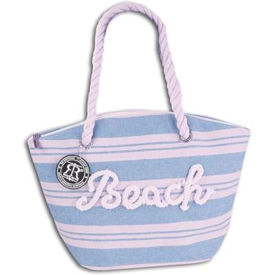 Robin Ruth OTG2200H strandtas van katoen en polyester, lichtblauw, beige, klein, 34 x 20 x 11 cm, tas, lichtblauw, beige, draagtas Robin Ruth OTG2200H strandtas van katoen en polyester, lichtblauw, beige, klein, 34 x 20 x 11 cm, tas, lichtblauw, beige, draagtas