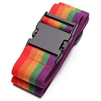 Kono Verstelbare bagageriem voor bagage, Kleur: zwart/bruin,, One Size, strap Kono Verstelbare bagageriem voor bagage, Kleur: zwart/bruin,, One Size, strap