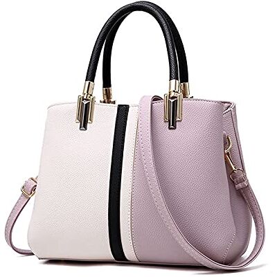 FANDARE Elegante handtas voor dames, schoudertas, PU-leer, waterdicht, schooltas, voor winkelen, feest, reizen, schoudertas, paars, L FANDARE Elegante handtas voor dames, schoudertas, PU-leer, waterdicht, schooltas, voor winkelen, feest, reizen, schoudertas, paars, L