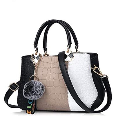 NICOLE & DORIS Dames handtas schoudertas dames tassen mode retro PU lederen handtas, Bruin1 NICOLE & DORIS Dames handtas schoudertas dames tassen mode retro PU lederen handtas, Bruin1