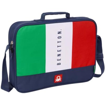 safta Benetton Flag Extra schoolportemonnee, schoudertas, comfortabel en veelzijdig, kwaliteit en duurzaamheid, 38 x 6 x 28 cm, marineblauw, M, casual, Navy Blauw, M, informeel safta Benetton Flag Extra schoolportemonnee, schoudertas, comfortabel en veelzijdig, kwaliteit en duurzaamheid, 38 x 6 x 28 cm, marineblauw, M, casual, Navy Blauw, M, informeel
