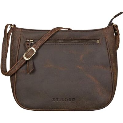 STILORD "Samira" Schoudertas voor dames, leer, handtas, vintage, elegant, clutch, feest, kleur: Texas bruin, Colorado bruin, M, Schoudertassen STILORD "Samira" Schoudertas voor dames, leer, handtas, vintage, elegant, clutch, feest, kleur: Texas bruin, Colorado bruin, M, Schoudertassen