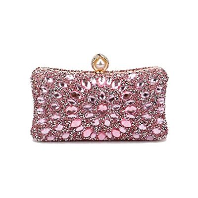 CORIOS Strass Avondtassen Dames Diamant Clutch Elegante Tote Handtassen Schouder Ceremonie Bruiloft Party Cocktail Pouch Portemonnee, Roze, L, Clutch CORIOS Strass Avondtassen Dames Diamant Clutch Elegante Tote Handtassen Schouder Ceremonie Bruiloft Party Cocktail Pouch Portemonnee, Roze, L, Clutch