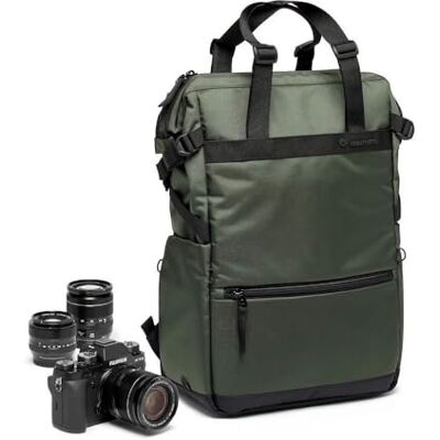 Manfrotto Street Slim Photography rugzak voor reflex- en hybride apparaten, opening voor en achter, afneembare vakken voor apparaat en computer, tas voor fotoaccessoires, kleur groen, Groen Manfrotto Street Slim Photography rugzak voor reflex- en hybride apparaten, opening voor en achter, afneembare vakken voor apparaat en computer, tas voor fotoaccessoires, kleur groen, Groen