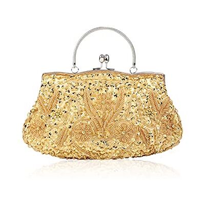 CORIOS Avondtas voor dames, parel, koppeling, pailletten, bruiloftszakjes, vintage, handtassen, bruid, schoudertassen, elegant, voor ceremonie, bruiloft, feest, cocktail, Goud, L, Stijlvol CORIOS Avondtas voor dames, parel, koppeling, pailletten, bruiloftszakjes, vintage, handtassen, bruid, schoudertassen, elegant, voor ceremonie, bruiloft, feest, cocktail, Goud, L, Stijlvol
