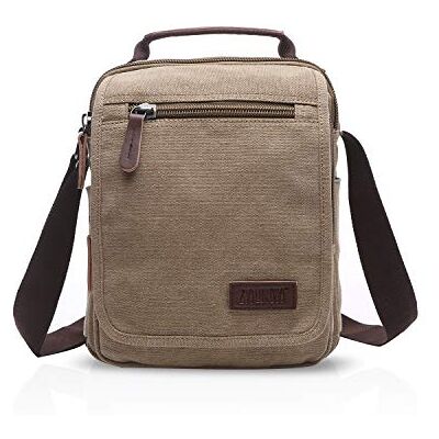 FANDARE Retro Schoudertas Canvas Schoudertas Messenger Tas Mannen Vrouwen voor Werk en School Reizen Boodschapper Tas Schoudertassen voor 9.7 inch Tablet, Khaki (stad), Retro FANDARE Retro Schoudertas Canvas Schoudertas Messenger Tas Mannen Vrouwen voor Werk en School Reizen Boodschapper Tas Schoudertassen voor 9.7 inch Tablet, Khaki (stad), Retro