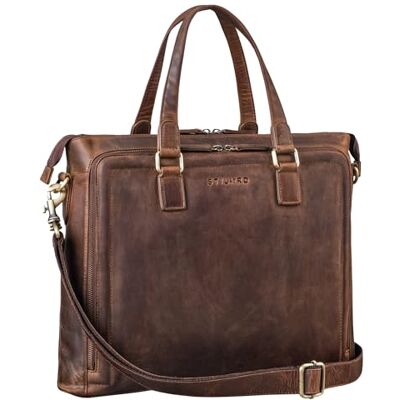 STILORD "Claire" Zakelijke tas voor dames van echt leer 15 inch schooltas laptoptas DIN A4 schoudertas en handtas voor kantoor kleur: soria bruin L STILORD "Claire" Zakelijke tas voor dames van echt leer 15 inch schooltas laptoptas DIN A4 schoudertas en handtas voor kantoor kleur: soria bruin L