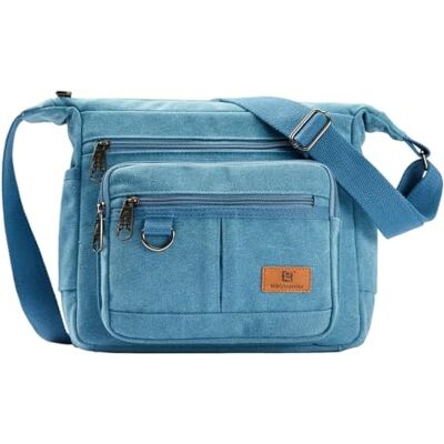 W&G traveler Rfid Schoudertas met waterfleshouder, handtas voor 13 inch laptop, schoudertas met geïntegreerde portemonnee en telefoonvak, meerdere vakken, 13 inches W&G traveler Rfid Schoudertas met waterfleshouder, handtas voor 13 inch laptop, schoudertas met geïntegreerde portemonnee en telefoonvak, meerdere vakken, 13 inches