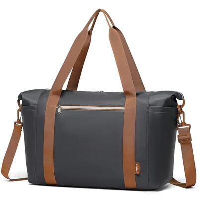 Kono Reistas 46 x 30 x 20 cm, draagtas onder de stoel met natte tas, handbagage, weekendtas voor dames en heren, Grijs/Zwart, Modieus Kono Reistas 46 x 30 x 20 cm, draagtas onder de stoel met natte tas, handbagage, weekendtas voor dames en heren, Grijs/Zwart, Modieus