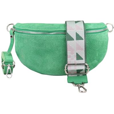 Blade Handgemaakte suède heuptas, schoudertas, echt lederen heuptas met bandjes met patroon, 3 maten, elegante schoudertas, gemaakt in Italië, cadeau voor haar, leer, Groen 3, Modern Blade Handgemaakte suède heuptas, schoudertas, echt lederen heuptas met bandjes met patroon, 3 maten, elegante schoudertas, gemaakt in Italië, cadeau voor haar, leer, Groen 3, Modern