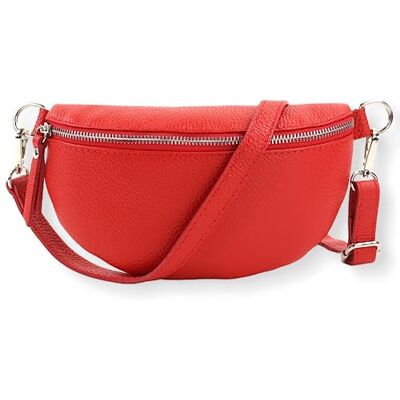 Blade Heuptas van echt leer, elegante schoudertas voor dames, hoogwaardige schoudertas met ritssluiting, handtas, heuptas, Rood Blade Heuptas van echt leer, elegante schoudertas voor dames, hoogwaardige schoudertas met ritssluiting, handtas, heuptas, Rood