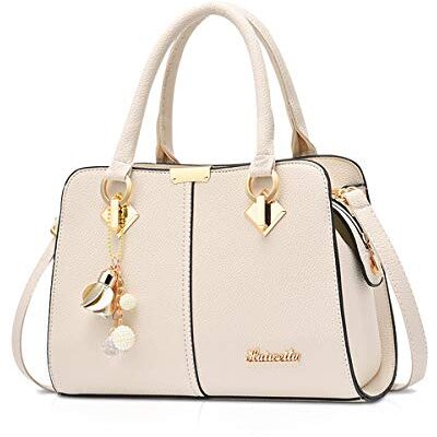 NICOLE & DORIS Handtas voor dames, modieus, handtassen, schoudertassen, elegant, schoudertas, PU-leer, boodschappentas, tas, voor shopper, feest, dagelijks gebruik, wit, L, chic L NICOLE & DORIS Handtas voor dames, modieus, handtassen, schoudertassen, elegant, schoudertas, PU-leer, boodschappentas, tas, voor shopper, feest, dagelijks gebruik, wit, L, chic L