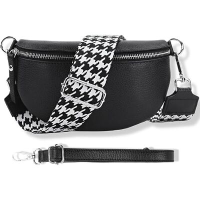 Blade Heuptas voor dames van echt leer, elegante heuptas voor dames met 2 afneembare en verstelbare riemen met patroon en leer, schoudertas voor dames, borsttas Blade Heuptas voor dames van echt leer, elegante heuptas voor dames met 2 afneembare en verstelbare riemen met patroon en leer, schoudertas voor dames, borsttas