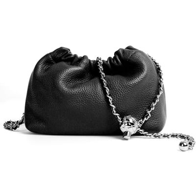Joryin Trendy Dumpling Crossbody Bag voor dames, evening clutch echt leer, hobo cloudtas, zwart S Joryin Trendy Dumpling Crossbody Bag voor dames, evening clutch echt leer, hobo cloudtas, zwart S