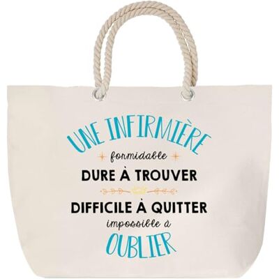 Planetee Strandtas met touwhandvat, een geweldige verpleegster, katoenen canvas, cadeau voor dames, grote draagtas en sport, strandtas met touwhandvat Planetee Strandtas met touwhandvat, een geweldige verpleegster, katoenen canvas, cadeau voor dames, grote draagtas en sport, strandtas met touwhandvat