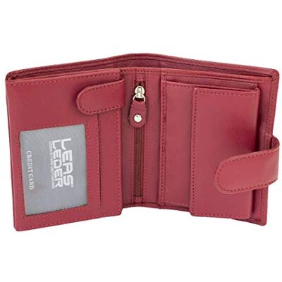 LEAS Damesportemonnee met extern slot e 3 geheim vak voor bankbiljetten, echt leer, rood Special-Edition, kersenrood, één maat LEAS Damesportemonnee met extern slot e 3 geheim vak voor bankbiljetten, echt leer, rood Special-Edition, kersenrood, één maat