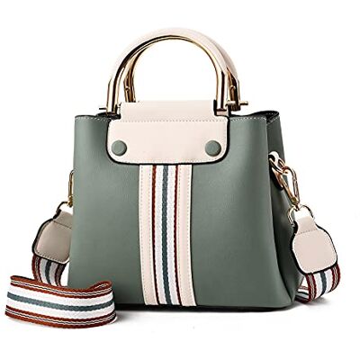 FANDARE Draagbare handtas, schoudertassen, schoudertassen, dames, schoudertas, PU-leer, waterdicht, reizen, werk, telefoon, crossbody tas, groen, L, elegant FANDARE Draagbare handtas, schoudertassen, schoudertassen, dames, schoudertas, PU-leer, waterdicht, reizen, werk, telefoon, crossbody tas, groen, L, elegant