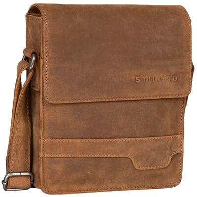 STILORD "Sven" Schoudertas voor heren, leer, klein, leer, messengertas, handtas, vintage, DIN A5, tas van echt leer, kleur: bruin scuro STILORD "Sven" Schoudertas voor heren, leer, klein, leer, messengertas, handtas, vintage, DIN A5, tas van echt leer, kleur: bruin scuro
