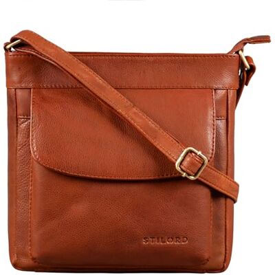 STILORD "Melina" vintage leren tas voor dames, kleine schoudertas, vintage, elegante handtas voor party, disco, avondtassen van echt leer, kleur: zwart, arrona bruin, M, Schoudertas STILORD "Melina" vintage leren tas voor dames, kleine schoudertas, vintage, elegante handtas voor party, disco, avondtassen van echt leer, kleur: zwart, arrona bruin, M, Schoudertas