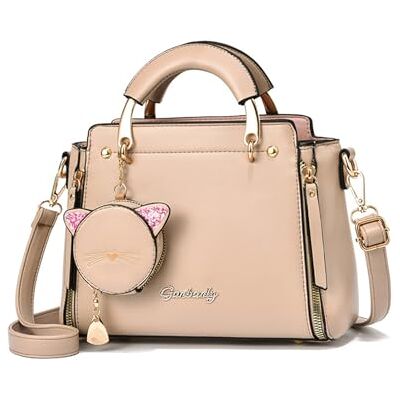 NICOLE & DORIS SAC Schouderriem van PU-leer, schattig, crossbody-tas voor dames, kaki, maat L NICOLE & DORIS SAC Schouderriem van PU-leer, schattig, crossbody-tas voor dames, kaki, maat L