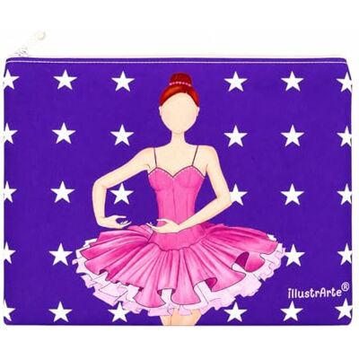 IllustrArte Flamenca Granada Toilettas of etui, dubbelzijdig design, witte achtergrond, zwarte stippen, 22 x 17 cm, waterdicht, toilettas, make-up of schoolbenodigdheden, Sara Paarse achtergrond met witte IllustrArte Flamenca Granada Toilettas of etui, dubbelzijdig design, witte achtergrond, zwarte stippen, 22 x 17 cm, waterdicht, toilettas, make-up of schoolbenodigdheden, Sara Paarse achtergrond met witte