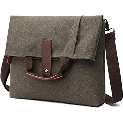 FANDARE Retro Schoudertassen Canvas Handtas Schoudertas Boodschappentas voor Mannen Vrouwen Zakelijk Werk Reizen Universiteit School Multifunctionele Koffer, Groen, Retro FANDARE Retro Schoudertassen Canvas Handtas Schoudertas Boodschappentas voor Mannen Vrouwen Zakelijk Werk Reizen Universiteit School Multifunctionele Koffer, Groen, Retro