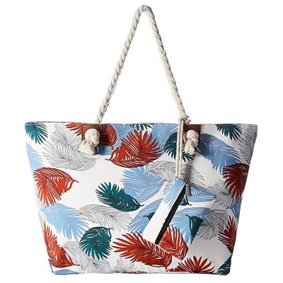 DonDon Japanse tuin waterafstotende strandtas met ritssluiting Eén maat DonDon Japanse tuin waterafstotende strandtas met ritssluiting Eén maat